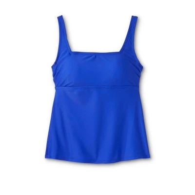 Women's Hidden Underwire Square Neck Tankini Top - Kona Sol™ Blue 6 Women's Hidden Underwire Square Neck Tankini Top - Kona Sol™ Blue - Image 4