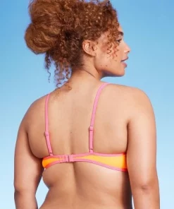 Women's Colorblock Square Neck Bralette Bikini Top - Wild Fable⢠Hot Grape