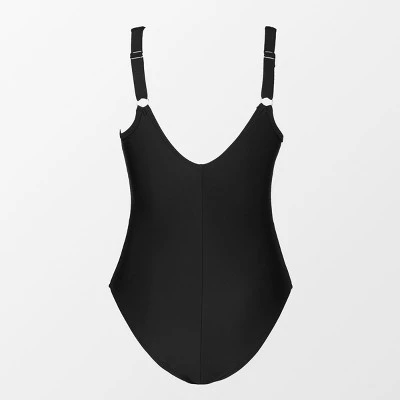 Women's Plus Size V Neck Mesh Sheer One Piece Swimsuit -Cupshe 7 Women's Plus Size V Neck Mesh Sheer One Piece Swimsuit -Cupshe - Image 5