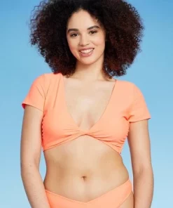 Women's Twist-Front Short Sleeve Bralette Bikini Top - Wild Fable™ Pink -Default Template 7 GUEST 9984104b e652 4f42 a362 298e22baa07a