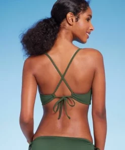 Women's Longline Keyhole Underwire Bikini Top - Shade & Shore™ Black