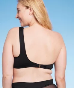 Women's One Shoulder Mesh Bikini Top - Shade & Shore™ Black -Default Template 7 GUEST 9b95dcb4 5359 4ebe b6bd 6ecc3d80023c