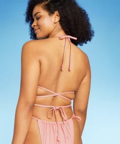 Women's Triangle Wrap Bikini Top - Wild Fableâ„¢ Pink Lurex