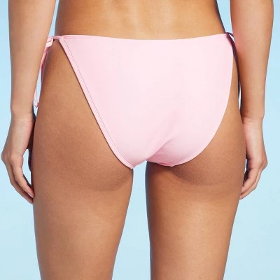 Women's Side-Tie Cheeky Low-Rise High Leg Bikini Bottom - Wild Fable™ Pink 3 Women's Side-Tie Cheeky Low-Rise High Leg Bikini Bottom - Wild Fable™ Pink