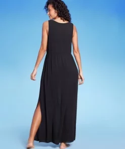 Women's Sleeveless Cover Up Maxi Duster - Kona Sol™ Black