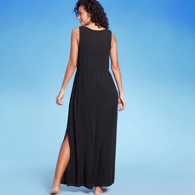 Women's Sleeveless Cover Up Maxi Duster - Kona Sol™ Black 3 Women's Sleeveless Cover Up Maxi Duster - Kona Sol™ Black