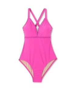 Women's Crochet Shell Stitch Medium Coverage One Piece Swimsuit - Kona Sol™ Pink -Default Template 7 GUEST 9cbd5a02 1c0b 4509 87ca cb7dca7aac43