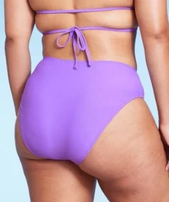 Women's High Waist High Leg Cheeky Bikini Bottom - Wild Fable™ Pink