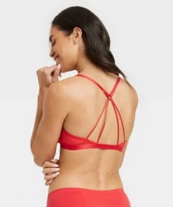 Women's Front-Close Lace Lingerie Bralette - Auden™ Red