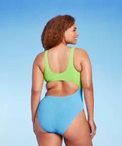 Women's Cut Out One Piece Swimsuit - Wild Fable™ Bright Green/bright Blue -Default Template 7 GUEST 9f69b954 34ff 4301 b108 616d7159a3ae