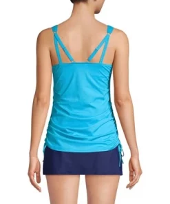 Lands' End Women's Chlorine Resistant Adjustable Underwire Tankini Swimsuit Top
