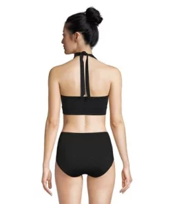 Lands' End Women's Chlorine Resistant Square Neck Halter Bikini Swimsuit Top