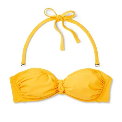 Women's Knot-Front Bandeau Bikini Top - Wild Fable™ Yellow 7 Women's Knot-Front Bandeau Bikini Top - Wild Fable™ Yellow - Image 5