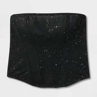 Women's Sequin Mesh Lingerie Corset - Auden™ Black 7 Women's Sequin Mesh Lingerie Corset - Auden™ Black - Image 5