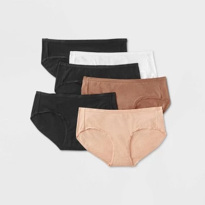 Women's 6pk Hipster Underwear - Auden™ Black/White/Brown 10 Women's 6pk Hipster Underwear - Auden™ Black/White/Brown - Image 8