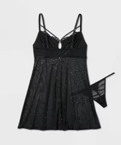 Women's Sequin Mesh Lingerie Babydoll - Auden™ Black -Default Template 7 GUEST a8b43912 cb54 41ba a768 6050f50761b7