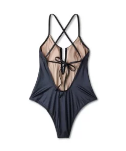 Women's Shirred V-Wire Plunge One Piece Swimsuit - Shade & Shore™ Gray -Default Template 7 GUEST a8b56d38 35a7 4be8 965f 8aee25dccbc6