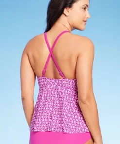 Women's Crossback Tankini Top - Kona Sol™ Pink