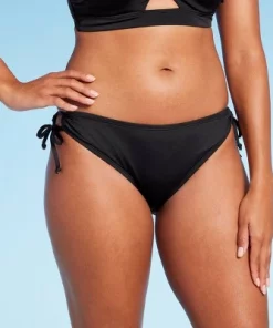 Women's Side-Tie Medium Coverage Hipster Bikini Bottom - Shade & Shore™ Black -Default Template 7 GUEST abea65a5 49f9 48f1 a4d3 eb19d1926b27