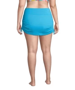 Lands' End Women's Plus Size Chlorine Resistant Tummy Control Adjustable Swim Skirt Swim Bottoms