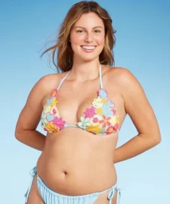 Women's Mixed Icon Crochet Triangle Bikini Top - Wild Fable™ Blue -Default Template 7 GUEST ad869612 b483 48d8 9626 940e6261b059 5