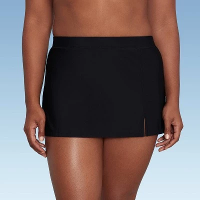 Women's UPF 50 Split Swim Skirt - Aqua Green® Black 13 Women's UPF 50 Split Swim Skirt - Aqua Green® Black - Image 11