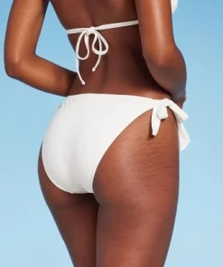 Women's High Leg Side-Tie Hipster Cheeky Bikini Bottom - Shade & Shore™ Off-white