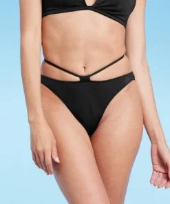 Women's Strappy High Leg Extra Cheeky Bikini Bottom - Shade & Shore™ Black -Default Template 7 GUEST b0783829 98b8 48b0 9c33 a69bde0a0e94