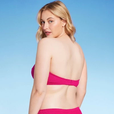Women's Pucker Textured Light Lift Bandeau Bikini Top - Shade & Shore™ Light Blue 6 Women's Pucker Textured Light Lift Bandeau Bikini Top - Shade & Shore™ Light Blue - Image 4
