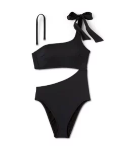 Women's One Shoulder Bow Cut Out One Piece Swimsuit - Shade & Shore™ Off-white -Default Template 7 GUEST b0e27458 7ddf 4bb2 a648 a1a45686bdd4