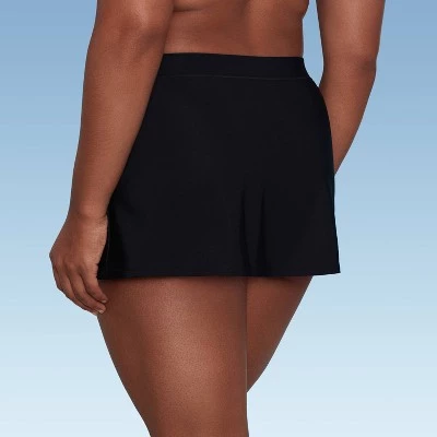Women's UPF 50 Split Swim Skirt - Aqua Green® Black 7 Women's UPF 50 Split Swim Skirt - Aqua Green® Black - Image 5
