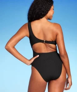 Women's Ribbed One Shoulder Cut Out One Piece Swimsuit - Shade & Shore™ Black 10 Women's Ribbed One Shoulder Cut Out One Piece Swimsuit - Shade & Shore™ Black -Default Template 7 GUEST b91f6316 c8a9 4892 ad28 08a7767407c5