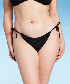 Women's Ribbed High Leg Side-Tie Bikini Bottom - Shade & Shore™ Black -Default Template 7 GUEST bacea10a c9ec 40d9 bda5 97a3f2bc85d3