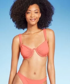 Women's Shirred Cup Continuous Underwire Bikini Top - Shade & Shore™ Pink -Default Template 7 GUEST bb4239d0 709a 40c0 97f6 56f5e32d9200 12