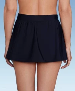 Women's UPF 50 Split Swim Skirt - Aqua Green® Black