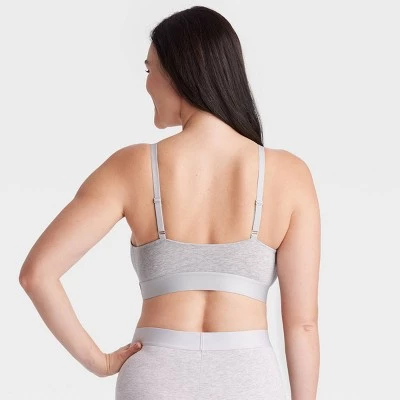 Women's Busty Cotton Triangle Bralette - Auden™ Heathered Gray 11 Women's Busty Cotton Triangle Bralette - Auden™ Heathered Gray - Image 9