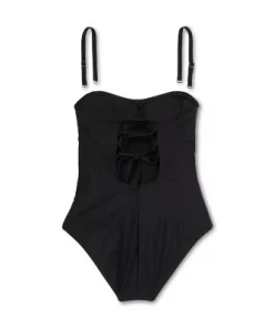 Women's Twist-Front Bandeau Classic One Piece Swimsuit with Tummy Control - Kona Sol™ Black -Default Template 7 GUEST bde95f9b c776 4116 bfc9 66d8122d69d6