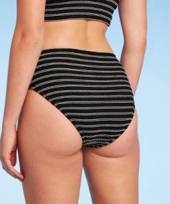 Women's Pucker Textured Mid-Rise Medium Coverage Bikini Bottom - Kona Sol™ Turquoise