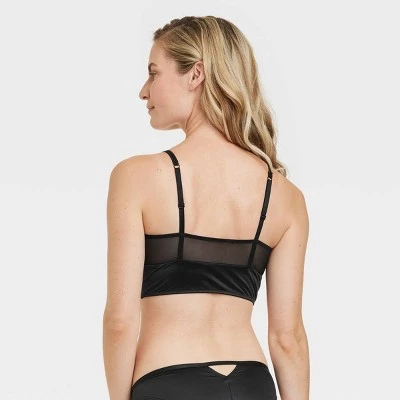 Women's Satin Keyhole Bralette - Auden™ Red 3 Women's Satin Keyhole Bralette - Auden™ Red