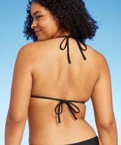 Women's Thin Strap Triangle Bikini Top - Wild Fable™ Black