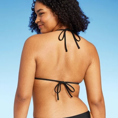 Women's Thin Strap Triangle Bikini Top - Wild Fable™ Black 3 Women's Thin Strap Triangle Bikini Top - Wild Fable™ Black