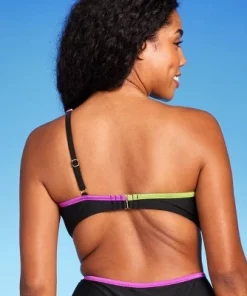 Women's Contrast Binding One Shoulder Bralette Bikini Top - Shade & Shore™ Black -Default Template 7 GUEST c1f9aeca c61e 4dbf a08a e3be9442a4f0