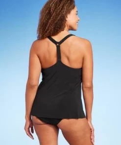 Women's UPF 50 V-Neck Racerback Tankini Top- Aqua Green® Black -Default Template 7 GUEST c2a52f7c 4050 4fc1 b5ee 6c1f4312f638