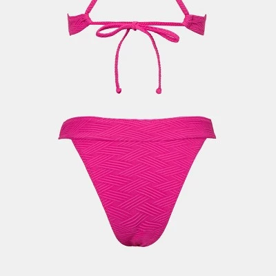 Women's Jacquard High Cut Mid Waist Cheeky Bikini Bottom Swimsuit - Cupshe 6 Women's Jacquard High Cut Mid Waist Cheeky Bikini Bottom Swimsuit - Cupshe - Image 4