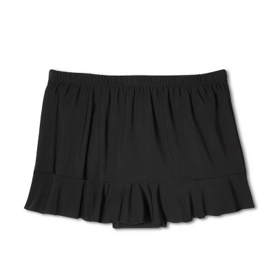 Women's UPF 50 Ruffle Swim Skirt - Aqua Green® Black 7 Women's UPF 50 Ruffle Swim Skirt - Aqua Green® Black - Image 5