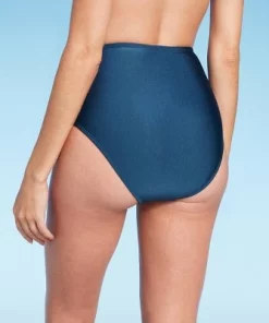 Women's High Waist Shirred Front Bikini Bottom - Shade & Shore™ Teal Blue Shine -Default Template 7 GUEST cc7cdcff 49e7 4638 8b02 59003495127c