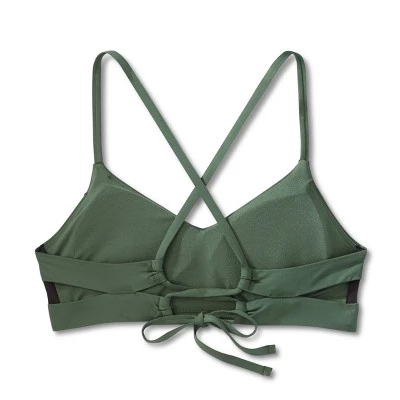 Women's Crossback Seamed Bralette Bikini Top - Kona Sol™ Green 7 Women's Crossback Seamed Bralette Bikini Top - Kona Sol™ Green - Image 5