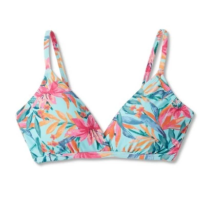 Women's Tropical Print Crossover Triangle Bikini Top - Kona Sol™ Multi 7 Women's Tropical Print Crossover Triangle Bikini Top - Kona Sol™ Multi - Image 5
