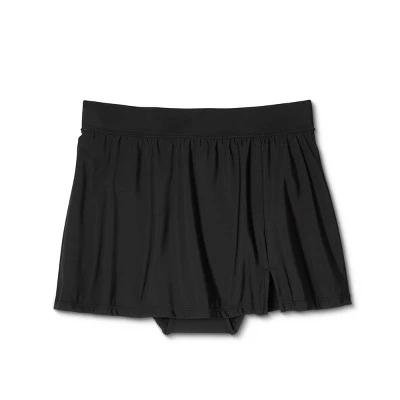 Women's UPF 50 Split Swim Skirt - Aqua Green® Black 8 Women's UPF 50 Split Swim Skirt - Aqua Green® Black - Image 6