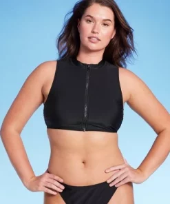 Women's Zip-Front Mock Neck Bikini Top - Wild Fable™ Black -Default Template 7 GUEST d13816d1 0b37 4816 9571 984a61c877e9